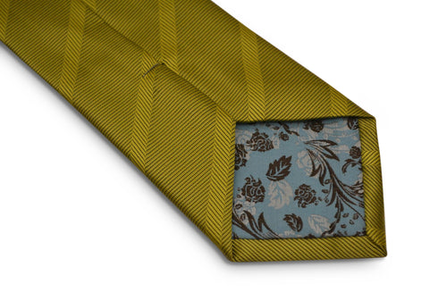lime grass green and yellow striped design tie